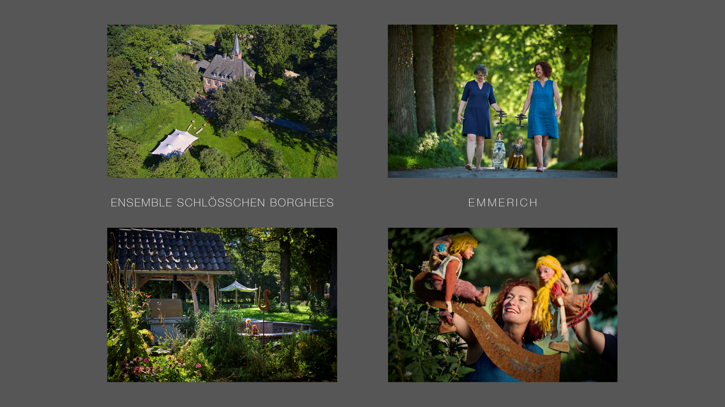 Collage Dritter Ort: Ensemble Schlösschen Borghees Emmerich