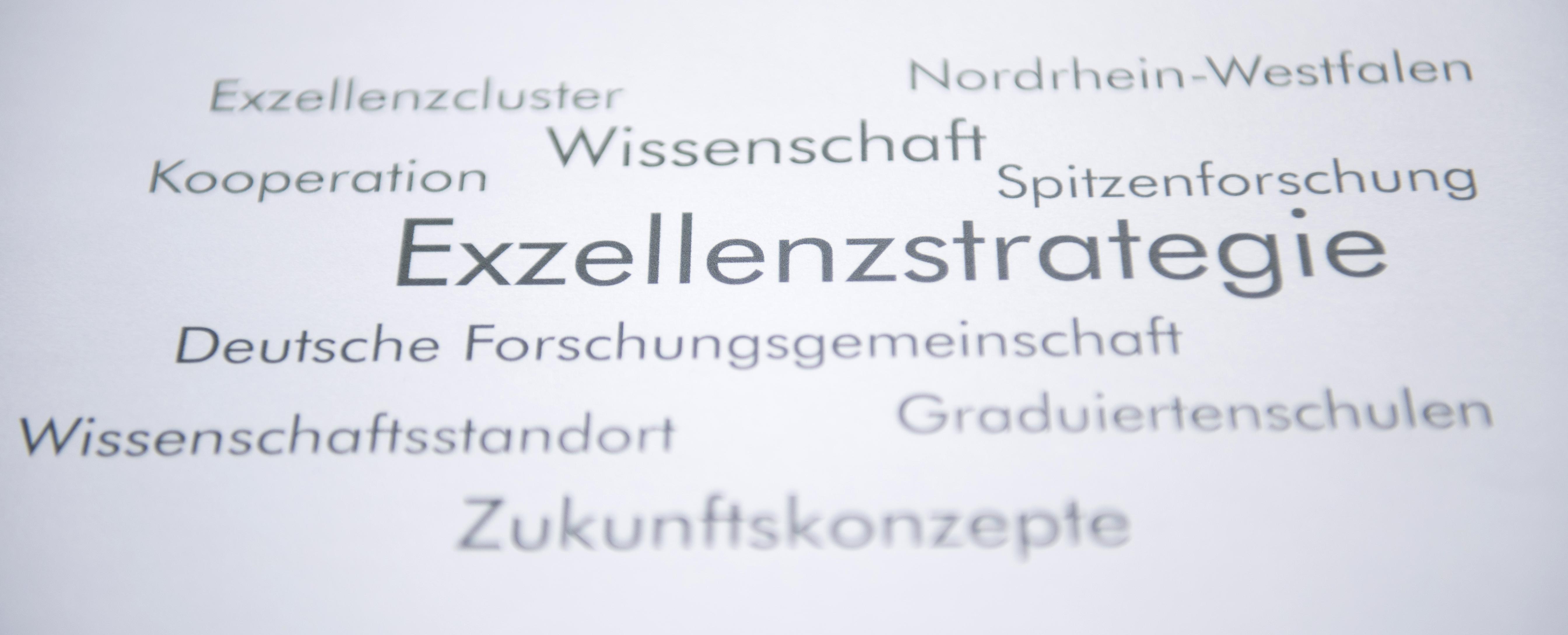 Viele Worte stehen rund um das Wort Exzellenzstrategie