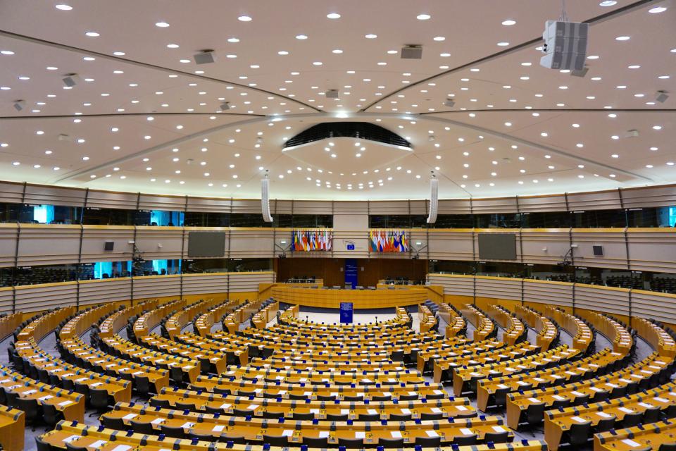 Plenarsaal des Europaparlaments in Brüssel